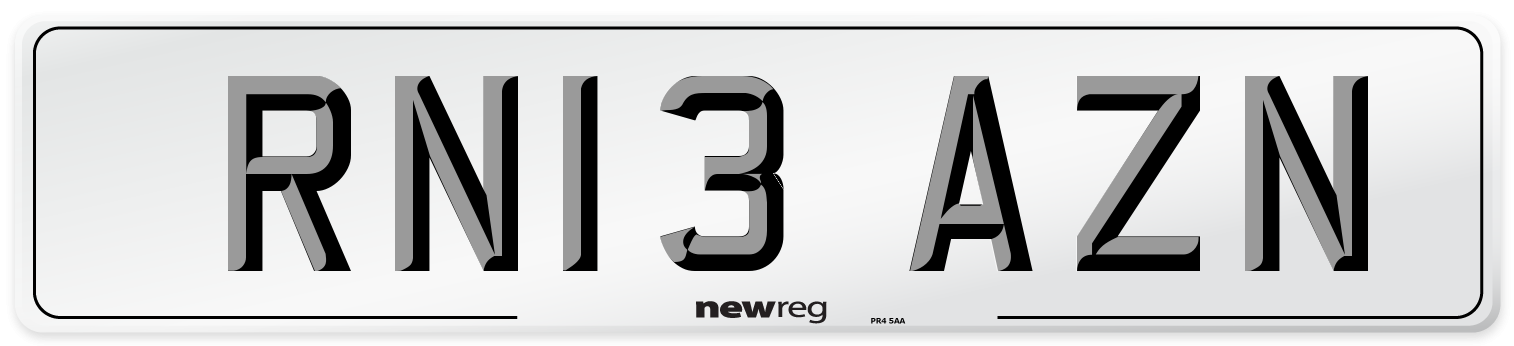 RN13 AZN Number Plate from New Reg